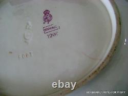 Antique English Royal Worcester HP Gilt Floral Porcelain Dessert Set Plates 19 C
