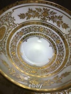 Antique MINTON Tiffany Trio Set Cup & Saucer & Plate Gold White England