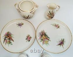 Antique ROYAL WORCESTER for TIFFANY & CO Porcelain Tea Luncheon Set Floral Gold