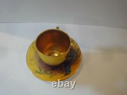 Antique Royal Doulton Hand painted/signed R. Johnson, demitasse cup/saucer set