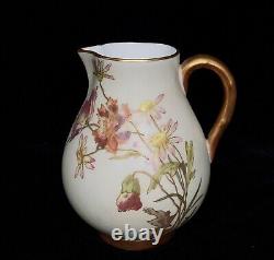 Antique Royal Worcester Blush Ivory Teapot with Creamer and Sugar