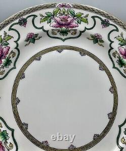 Antique Royal Worcester Chinoiserie Dinner Plates Pink Lotus Set Of 10 #C672