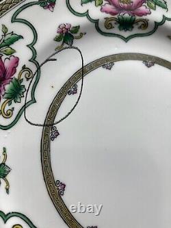 Antique Royal Worcester Chinoiserie Dinner Plates Pink Lotus Set Of 10 #C672