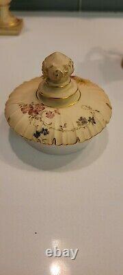 Antique Royal Worcester England 5 Piece Blush Ivory Set Absolutely STUNNING