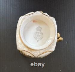 Antique Royal Worcester England Demtiasse Cup & Saucer Set, Japonesque Style