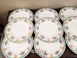 Antique Royal Worcester Marlowe 10 1/2 Dinner Plates Set of 12 Rare 1891