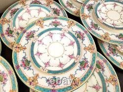 Antique Royal Worcester Marlowe 10 1/2 Dinner Plates Set of 12 Rare 1891