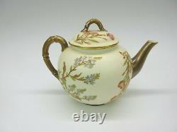 Antique Royal Worcester porcelain 3 piece tea set teapot creamer sugar