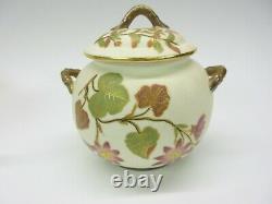 Antique Royal Worcester porcelain 3 piece tea set teapot creamer sugar