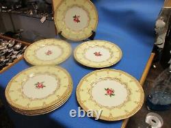 Antique Set Of 8 Royal Worcester, England Dinner Plates