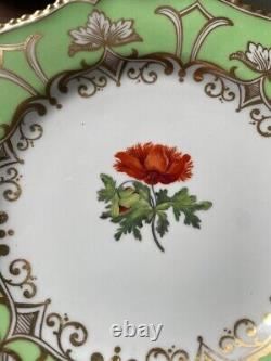 Antique Set of 4 Royal Worcester Flight Barr & Barr Cabinet Flower Plates