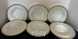 Antique Vtg Royal Worcester Viceroy Gold Rimmed Soup Bowls 8 Vintage Set of 6