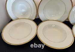 Antique Vtg Royal Worcester Viceroy Gold Rimmed Soup Bowls 8 Vintage Set of 6