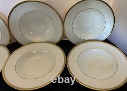 Antique Vtg Royal Worcester Viceroy Gold Rimmed Soup Bowls 8 Vintage Set of 6