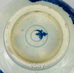 Antique Worcester Teacup / Bowl & Saucer c1776Flight Period PorcelainFisherman