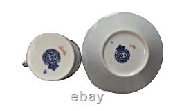 Antique c1912 Royal Worcester Bone China Coffee Set For 6 Blue Floral W5679 Rare