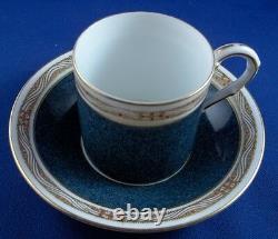 Art Nouveau Worcester Porcelain Mocha Espresso Coffee Set for 4 English England