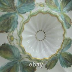 C1872 ROYAL WORCESTER Vitreous Hand Painted Set of 5 Strawberry Serving Plates