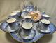 C1880 Royal Worcester Blue Chintz'Lazy Susan' TEA SET W2297 Collamore & Co NY