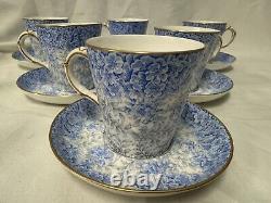 C1880 Royal Worcester Blue Chintz'Lazy Susan' TEA SET W2297 Collamore & Co NY