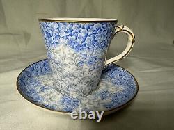 C1880 Royal Worcester Blue Chintz'Lazy Susan' TEA SET W2297 Collamore & Co NY