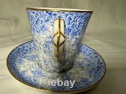 C1880 Royal Worcester Blue Chintz'Lazy Susan' TEA SET W2297 Collamore & Co NY