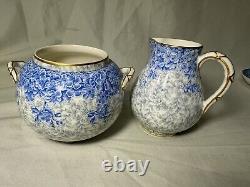 C1880 Royal Worcester Blue Chintz'Lazy Susan' TEA SET W2297 Collamore & Co NY