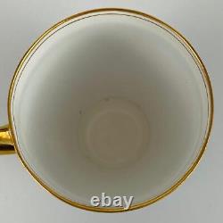 C1913 Antique 6 Royal Worcester Demitasse Cup & Saucer Jewelled Gold Gilt Cobalt