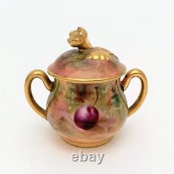 Ca. 1940 Royal Worcester Bone China Miniature'Orchard' Teapot, Creamer & Sugar