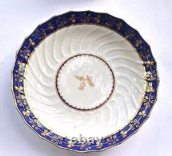 Circa 1780 Royal Worcester Fluted Cup & Saucer Crescent Moon Mark