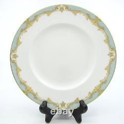 DEVONSHIRE by ROYAL WORCESTER Set of 8 Salad Plates 8 Mint Green & Gold Scroll