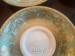 Estate 1951 12 pc Royal Worcester Embassy (Light Green) Cream soup bowl/saucer