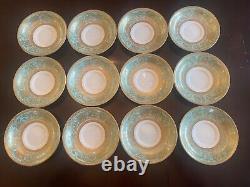 Estate 1951 12 pc Royal Worcester Embassy (Light Green) Cream soup bowl/saucer