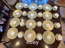 Estate Sale 1951 Service for 12 Royal Worcester Embassy Green Bone China Set