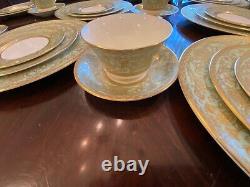 Estate Sale 1951 Service for 12 Royal Worcester Embassy Green Bone China Set