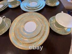 Estate Sale 1951 Service for 12 Royal Worcester Embassy Green Bone China Set