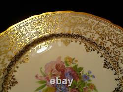 Exquisite Set Of 12 French Hand Painted & Gilt Decorative Cabinet Plates