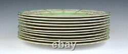 Fantastic Set 11 Cream Green and Gilded 1929 Royal Worcester Dinner Plates