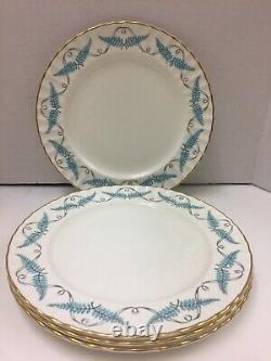 Ferncroft 10.5 Dinner Plate Royal Worcester Turquoise&White Set Of 4 (A306la)