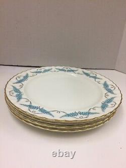 Ferncroft 10.5 Dinner Plate Royal Worcester Turquoise&White Set Of 4 (A306la)