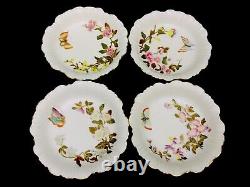 Four Antique/Vintage Royal Worcester Hand Painted Floral & Butterfly Bowls READ