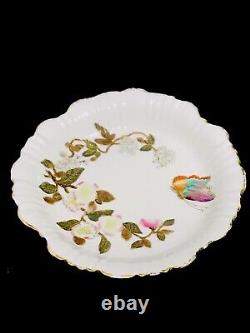 Four Antique/Vintage Royal Worcester Hand Painted Floral & Butterfly Bowls READ