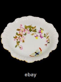 Four Antique/Vintage Royal Worcester Hand Painted Floral & Butterfly Bowls READ