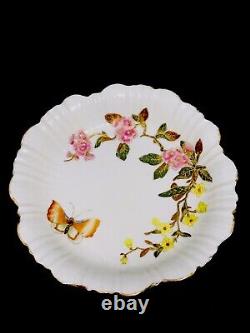 Four Antique/Vintage Royal Worcester Hand Painted Floral & Butterfly Bowls READ