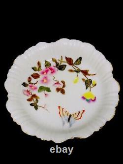 Four Antique/Vintage Royal Worcester Hand Painted Floral & Butterfly Bowls READ