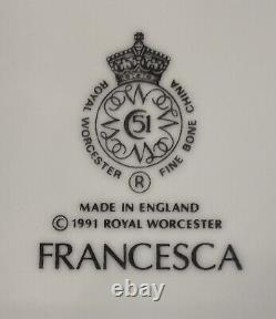 Francesca by Royal Worcester Salad 8 Plate Cobalt & Gold Geometric Band Set/4