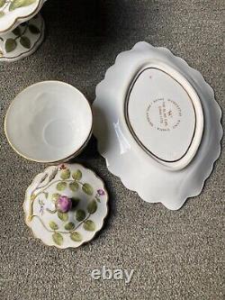 Group of three ROYAL WORCESTER BLIND EARL footed dish covered sugar oval bowl