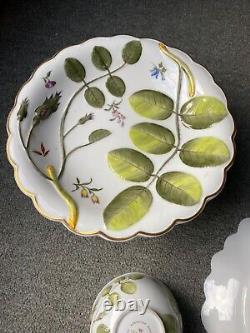 Group of three ROYAL WORCESTER BLIND EARL footed dish covered sugar oval bowl