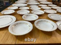 LOT Vintage Royal Worcester Gold Chantilly Bone China Set 29 Pieces