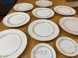 LOT Vintage Royal Worcester Gold Chantilly Bone China Set 29 Pieces